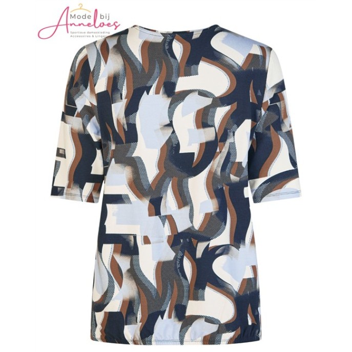 Barbara Lebek blouson shirt 60500062 Marine Blue camel